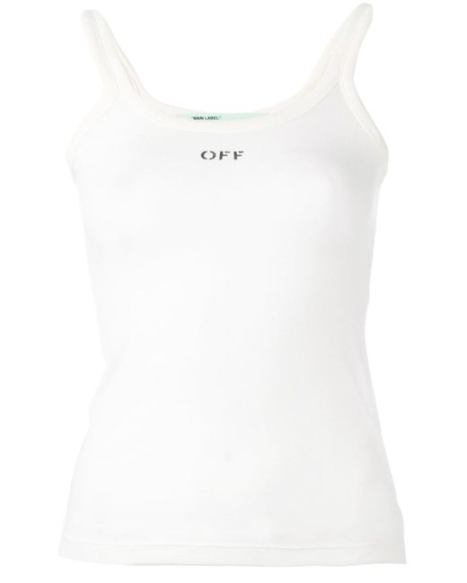 Off-white c/o virgil abloh New Wife Beater Tank Top in White | Lyst