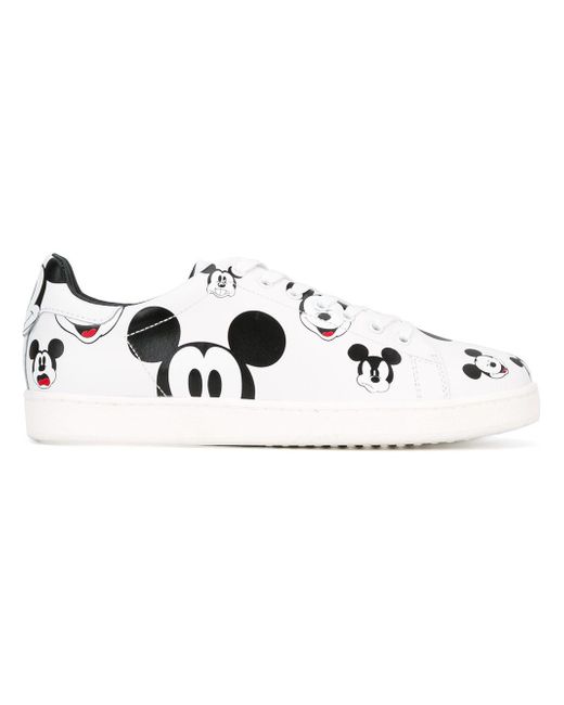 Moa Mickey Mouse Printed Low Top Sneakers in White for Men | Lyst