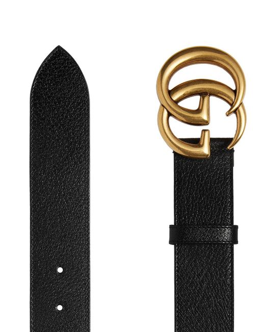 Gucci Leather Belt With Double G Buckle in Black for Men | Lyst