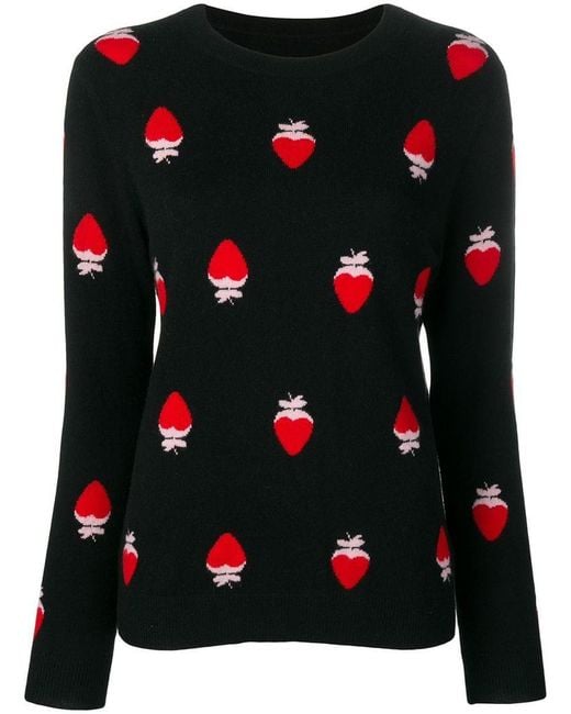 Chinti & Parker Strawberries Knitted Jumper in Black - Lyst