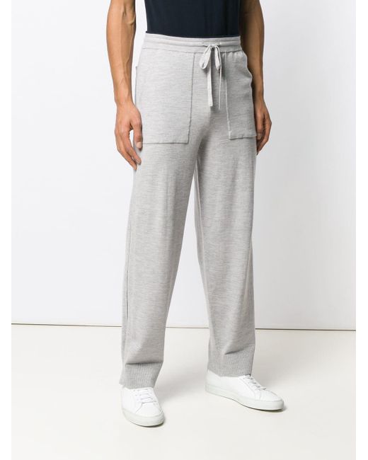 Lyst - Pringle of Scotland Straight-leg Wool Track Pants in Gray for Men