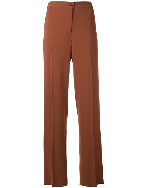 Lyst - Alberto Biani Wide Leg Trousers in Brown