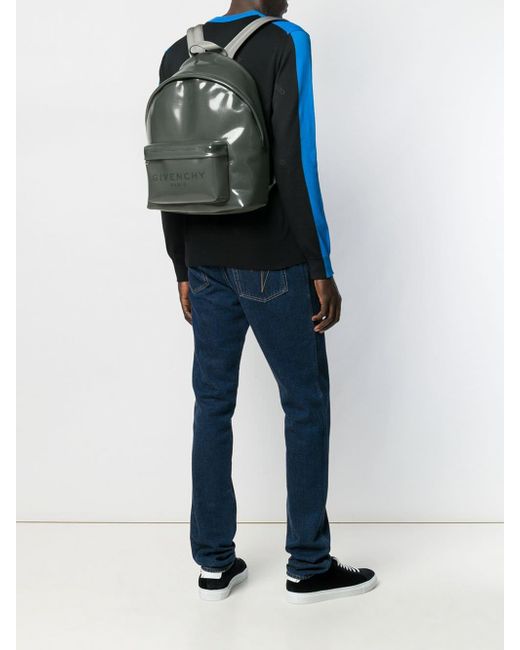 Givenchy Logo Print Backpack in Gray for Men - Lyst