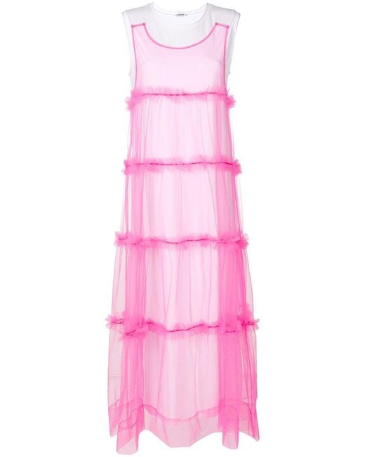 pink layered dress