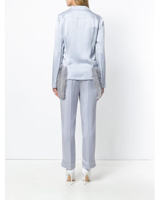 traje azul metálico medida a noche Prada Lyst de t46q88