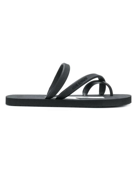 Lyst - Neil Barrett Lightning Bolt Flip Flops in Black - Save 2%