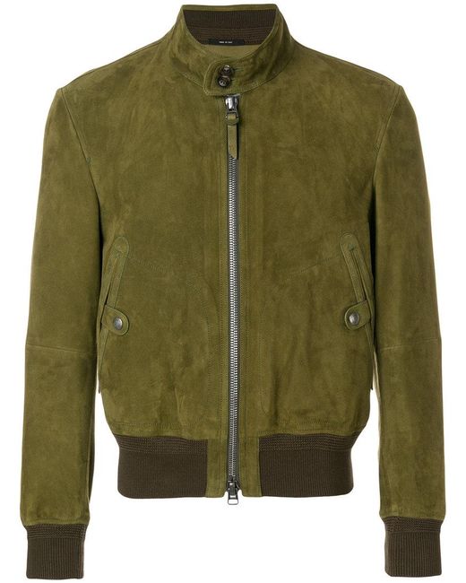 Lyst - Tom Ford Suede Bomber Jacket in Green for Men