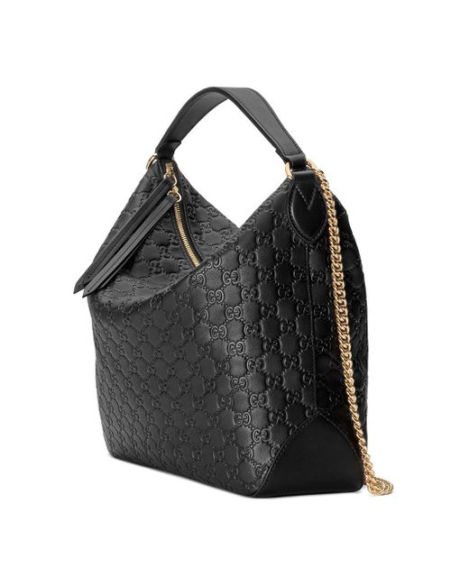Lyst - Gucci Signature Large Hobo Bag in Black