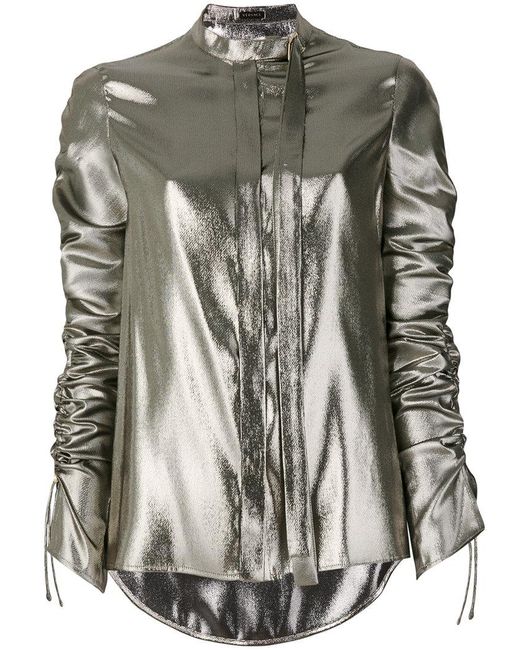 versace ruched long sleeve top