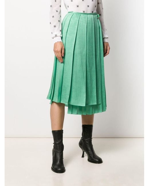 Fendi Silk Gonna Skirt in Green - Save 14% - Lyst