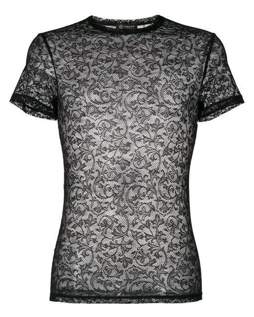 Versace Lace T-shirt in Black for Men | Lyst