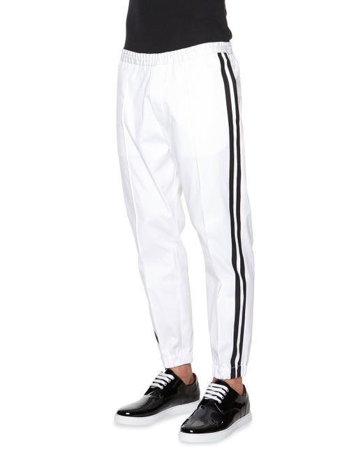 Dsquared² Side-stripe Jogger Pants in White for Men - Save 71% | Lyst