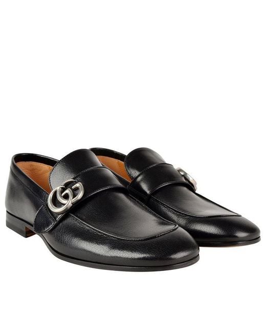 Gucci Donnie Gg Buckle Loafers in Black for Men - Lyst