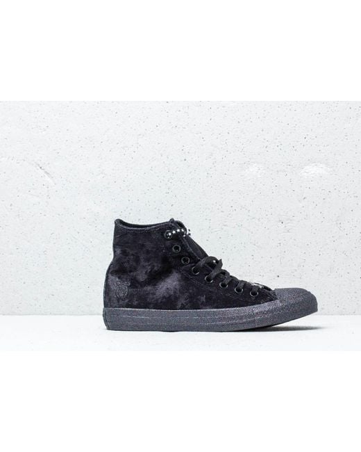 Women's X Miley Cyrus Chuck Taylor All Star Hi Black Silver White Women's X Miley Cyrus Chuck Taylor All Star Hi Black Silver White