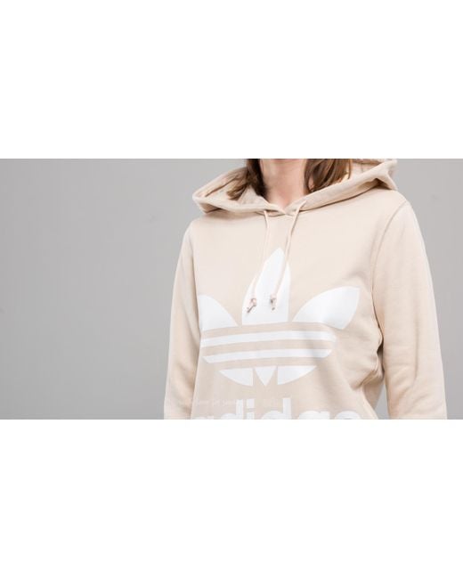 lyst adidas originali adidas trifoglio felpa lino naturale lyst adidas originali adidas trifoglio felpa lino naturale