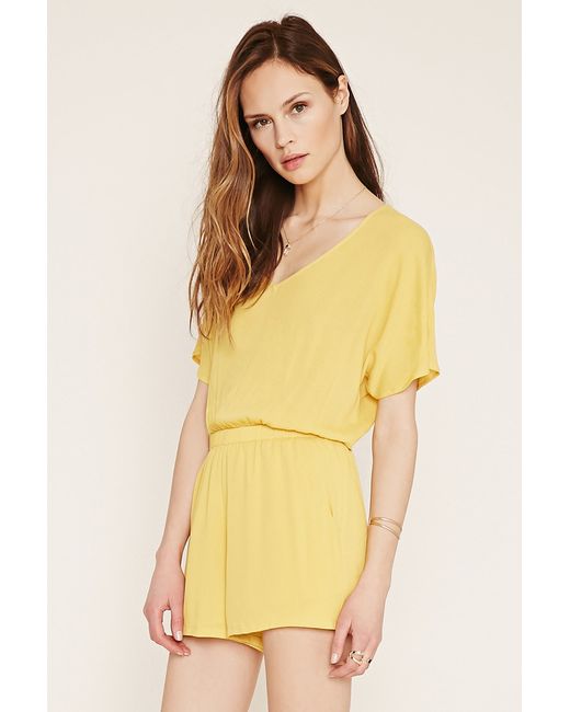lyst forever 21 contemporary v neck cami romper in black forever 21 contemporary v neck romper in yellow lyst lyst forever 21 contemporary v neck cami romper in black forever 21 contemporary v neck romper in yellow lyst