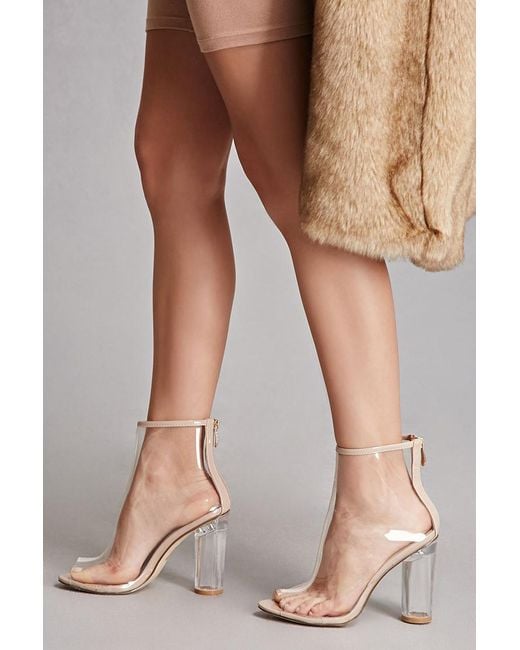 Forever 21 Clear Lucite Heel Ankle Boots in Multicolor Lyst