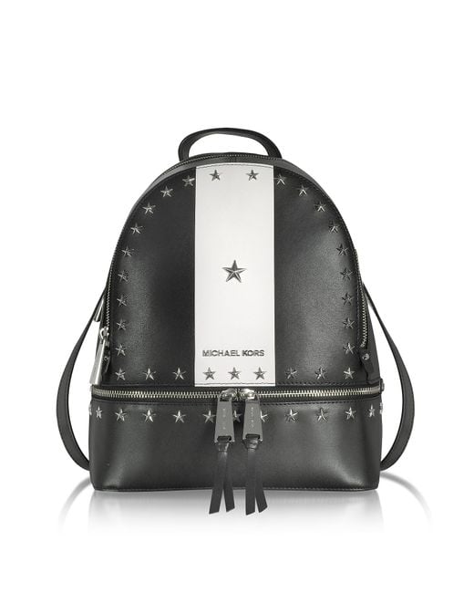 Michael kors Rhea Zip Medium Black And White Leather ...