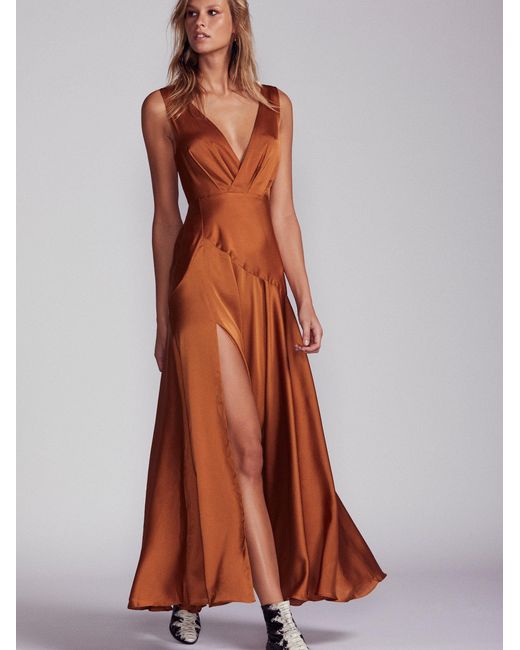 free essie maxi dress in brown lyst free essie maxi dress in brown lyst