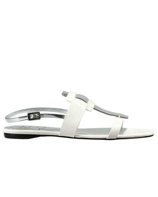 roger vivier white flats