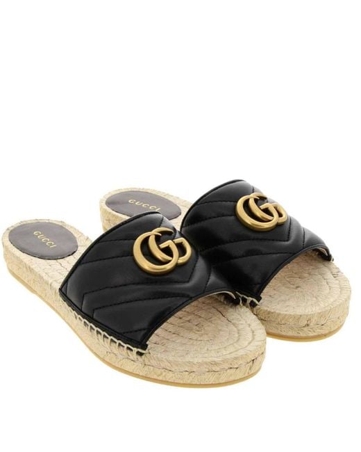 Lyst - Gucci Flat Sandals Shoes Women in Black