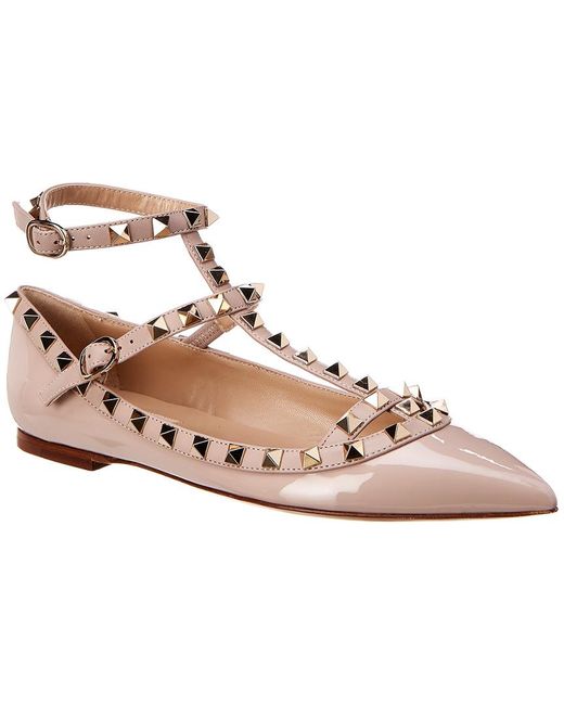 patent rockstud caged ballet flat