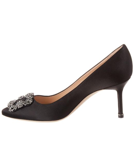 manolo blahnik hangisi 70 embellished satin pumps