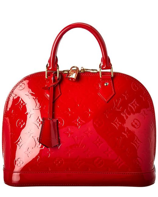 Lyst - Louis Vuitton Red Monogram Vernis Leather Alma Pm in Red