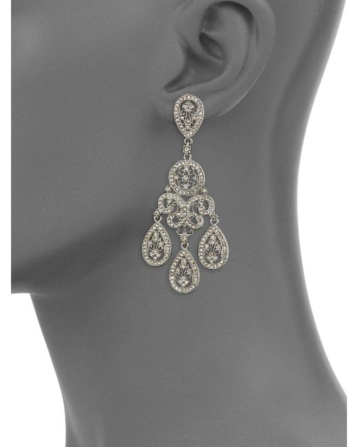 Adriana Orsini Crystal Large Teardrop Chandelier Earrings In Adriana Orsini Metallic Crystal Large Teardrop Chandelier Earrings Lyst