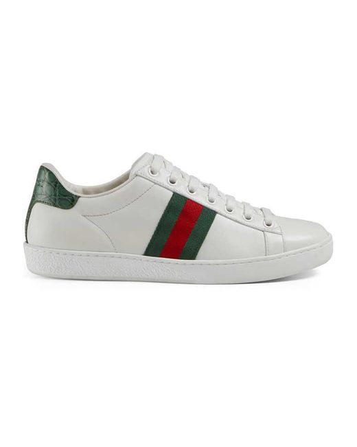 Gucci Ace Leather Low-top Sneaker in White - Lyst