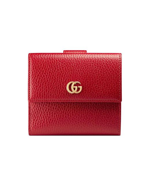 gucci red leather wallet