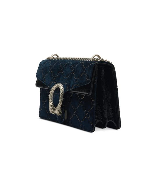 Gucci Dionysus GG Velvet Small Shoulder Bag in Blue - Lyst