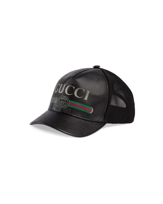 Gucci Black Faux Leather Trucker Cap - Save 12% - Lyst