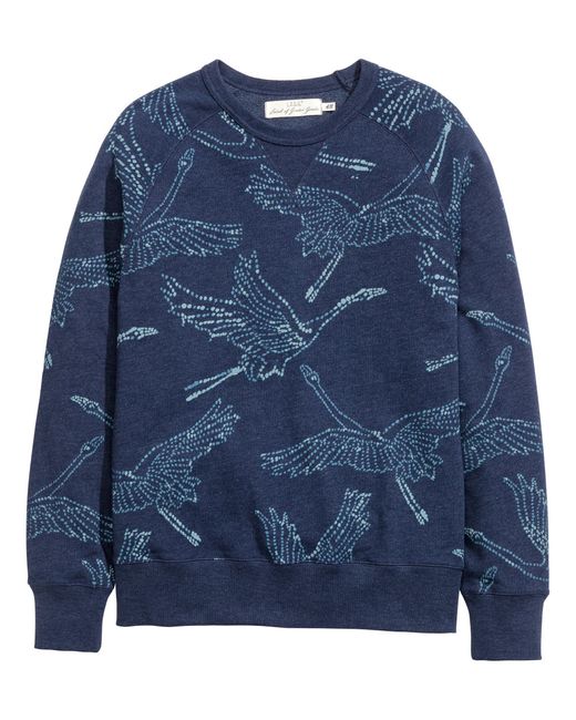H&m Sweatshirt in Blue for Men (Dark blue/birds) - Save 67% | Lyst