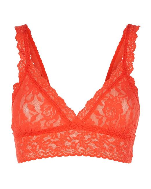 Hanky panky Lace Crossover Bralette in Orange | Lyst