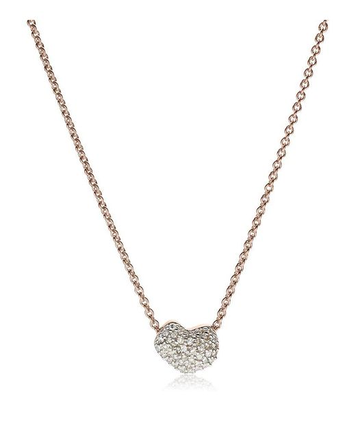 Monica vinader Nura Mini Heart Necklace in Metallic | Lyst