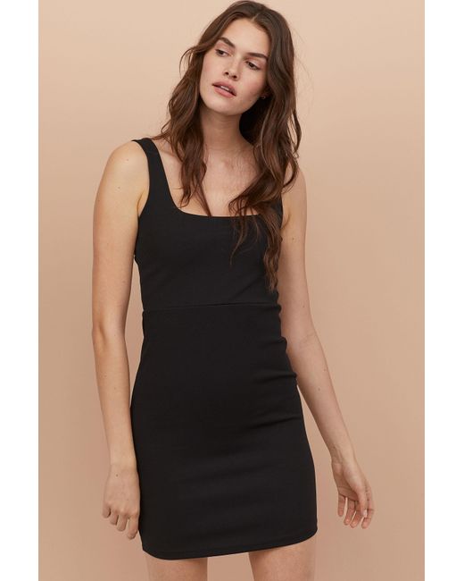  H  M  Bodycon  Dress  in Black Lyst