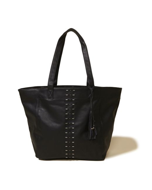 Hollister Vegan Leather Tassel Tote Bag in Black | Lyst