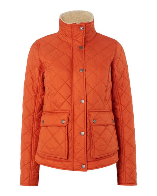 Barbour Cushat Quilted Jacket in Orange | Lyst