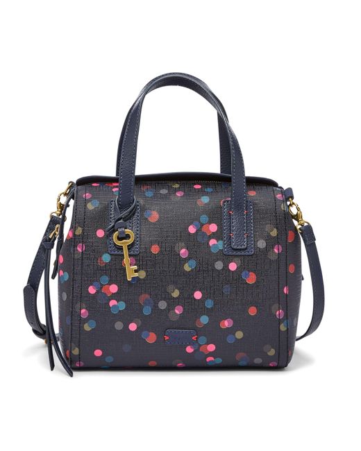 fossil zb6907400 satchel bag in blue lyst fossil zb6907400 satchel bag in blue lyst