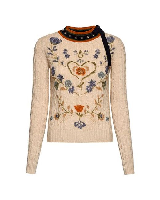 Lyst - Red Valentino Floral Patterned Jumper in Natural - Save 40%