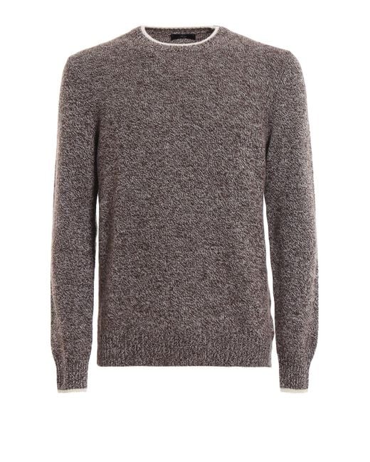 Fay Mouline Wool Chocolate Brown Sweater for Men - Lyst