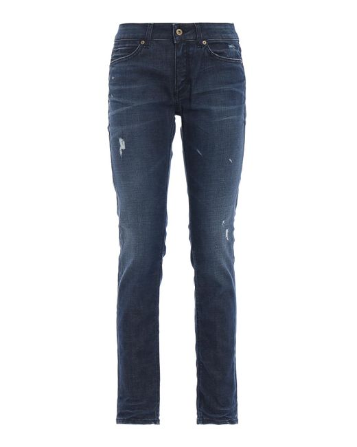 Dondup Denim Gaynor Skinny Fit Low Waist Jeans in Dark Wash (Blue) for ...
