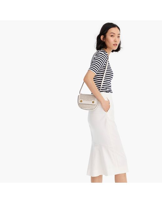 Download Lyst - J.Crew Tall Ruffle-back Pencil Skirt In Bi-stretch ...