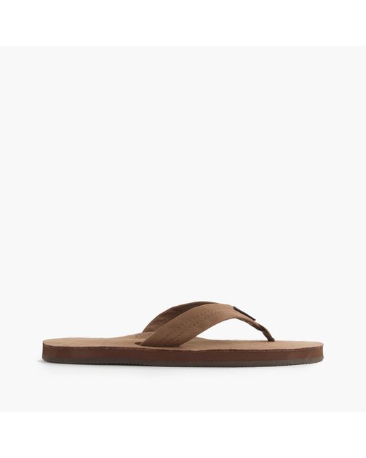 J.crew Rainbow Leather Flip-flops in Brown for Men | Lyst