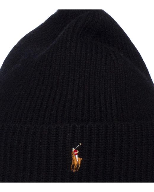 Lyst Polo Ralph Lauren Signature Merino Cuff Winter Beanie in Black