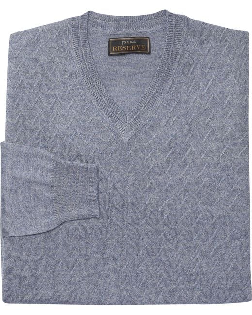 Lyst - Jos. a. bank Reserve Collection Herringbone V-neck Sweater in ...