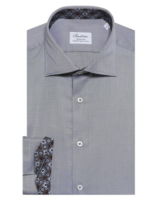 Lyst - Stenstroms Fitted Twill Woven Shirt in Gray for Men