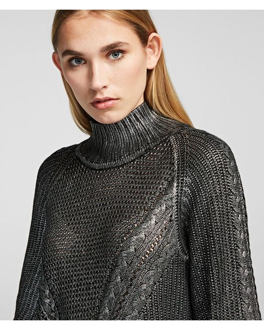 Karl Lagerfeld Wool Coated Sweater - Lyst