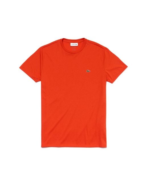 Lyst - Lacoste Crew Neck Pima Cotton Jersey T-shirt in Red for Men